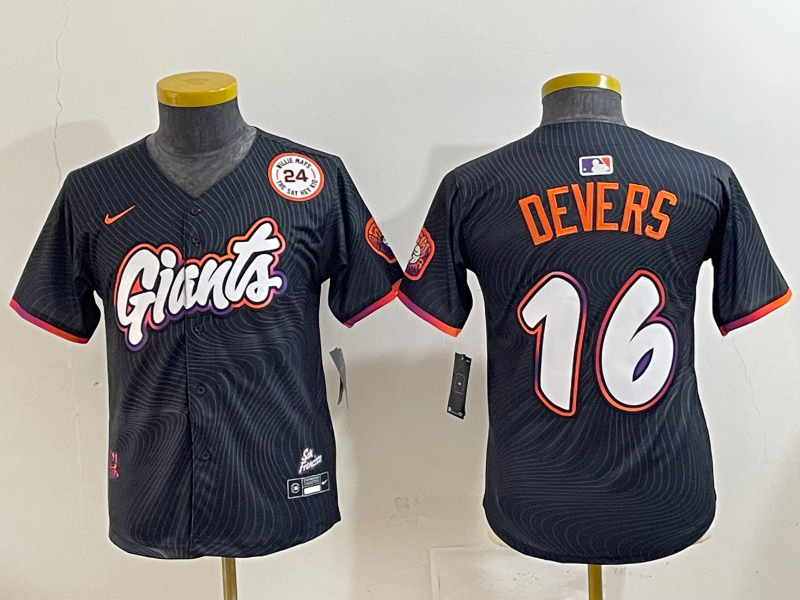 Men 2025 San Francisco Giants #16 Devers Black Joint Name Nike MLB Jersey style 08->san francisco giants->MLB Jersey